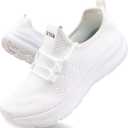 ZYEN Wide Toe Box Shoes Women Non-Slip Ultra Light Running Sneakers Extra Wide Feet Arch Support Walking Shoes Tennis Diabetes Breathable Gym Workouts 6-12 (7.5 Wide, White)