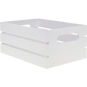 Hampton Art White Wood Crate 9.33" x 6.5" x 4.25"  Small Wooden Crate Box for Crafts, Storage, Decor, Rustic Wood Crate Organizer, Wooden Crate for Crafts