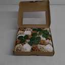 Ling's moment Artificial Flowers 25Pcs Gold Roses Decor w/ Stems, 3" Real Touch DIY Foam Floral for Wedding Bouquet/ Centerpieces, Outdoors Party Backdrop, Room/ Table, and Garden/ Pot Decorations