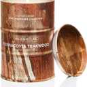 M&SENSE Terracotta Teakwood Scented Candles Christmas Decor,Natural Non Toxic, Aromatherapy Candle for Stress Relief Meditation Relaxing, Housewarming Gifts for Women Men, 11.3oz 70 Hour