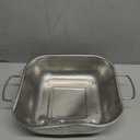 Colander Stainless Steel 5-Quart, Square Metal Strainers, Strainer for Kitchen Food, Dishwasher Safe