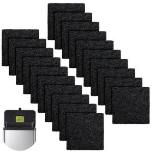 20 Packs 3.15x3.15x0.32 Inch Odor Absorbing Filter Refills for EKO Trash Cans, Activated Charcoal Deodorizer Compatible with EKO Step & Touchless Garbage Cans with Built-in Filter Compartment