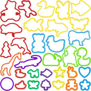 Dough Play Tools Set for Kids, 32 PCS Dough Accessories with Animal Molds and Shaped Cutters, Plastic Cutters Toys for Toddlers, Mixed Colors and Random Colors