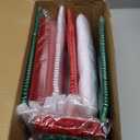 360-Piece Christmas Plastic Tableware Set, Disposable Heavy Tableware Set, Including 120 Red, Green and White Knives and Spoons, Christmas Party Supplies