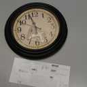 Plumeet Small Retro Wall Clock, 10'' Non Ticking Classic Silent Vintage Wall Clocks Decorative Kitchen Living Room Bedroom - Battery Operated, Black