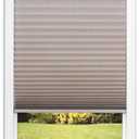 Redi Shade No Tools Easy Lift Trim-at-Home Cordless Pleated Light Blocking Fabric Shade Natural, 48" W x 64" L, (Fits windows 31 in - 48 in)