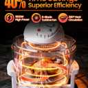 20L Glass Air Fryer Oven, Infrared Convection Halogen Countertop Cooker, Healthy Cooking Large Capacity Air Fryer for French Fries, Chicken & Chips