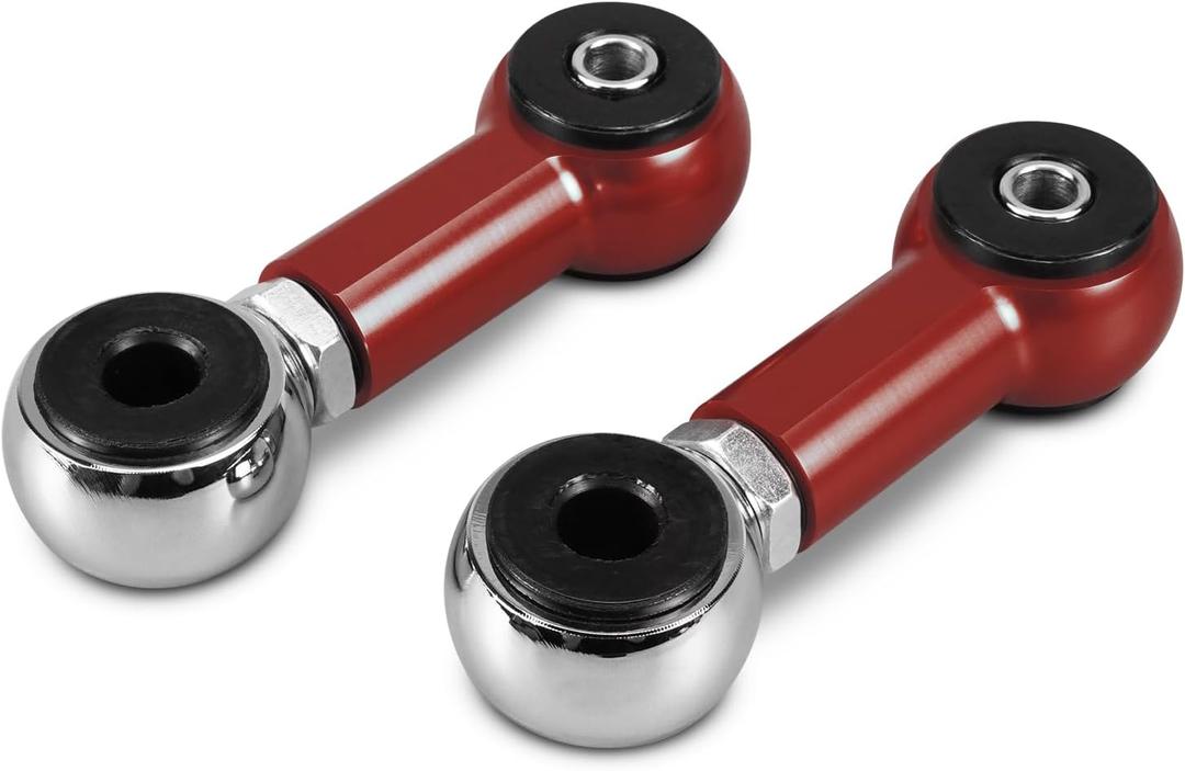 Bevinsee Adjustable Rear Sway Bar End Link Suspension Kit Compatible with BMW E46 320i 323i 325i 328i 330i 1999-2006, Replacement for 33551094619 1094619 33552283743 33552282182 Red, Billet Aluminum
