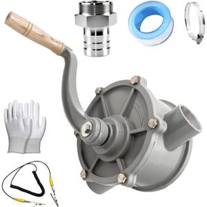 Gas Caddy Pump, Hand gas Diesel Transfer Pump for 30 Gallon 35 gallon 40 gallon Gas Fuel Diesel Caddy,inlet pipe 1-1/4", outlet pipe 1-1/4" (Hand Siphon Pump + 1-1/4" Adapter) - (1.25 inch)