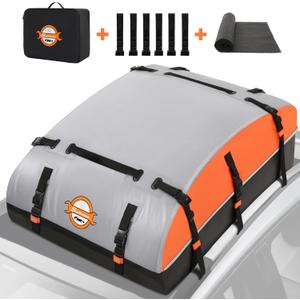 Sailnovo Rooftop Cargo Carrier Bag 21 Cubic, 1000D PVC Waterproof Vehicle Soft-Shell Carrier for Cars with/Without Roof Rack, Car Roof Storage Includes Anti-Slip Mat,10 Reinforced Straps, 6 Door Hooks