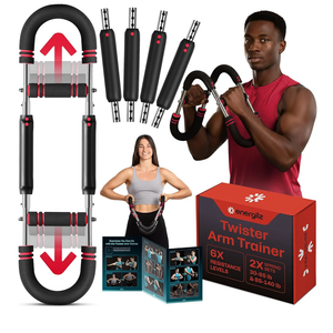 Twister Arm Trainer | Chest Workout Equipment Also for Biceps, Shoulders, Forearms, Back, Legs; Arm Chest Trainer for Men, Women, Beginners, Pros | 2 Spring Sets, 6 Resistance Levels