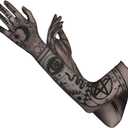 Black Lunar Witch Enchanting Sheer Gloves - One Size - Perfect for Witches, Magicians & Mysterious Appearances - 1 Pair