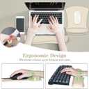 Ergonomic Wrist Rest Support for Mouse Pad and Keyboard Set, Comfortable Memory Foam Keyboard Pad and Soft Gel Mouse Pad, Easy Typing and Pain Relief for Gaming, Office, Laptop, Apricot