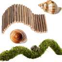 Hermit Crab Accessories, Hermit Crab Shells Natural Adjustable Climbing Toys Bendable Bridge, Plants for Reptiles & Amphibians Supplies (A-Group-4PCS)