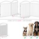 Folding No-Assembly Freestanding Dog Gate with Door,32" Heights Foldable Pet Fence,144" Extra Wide Accordion Puppy Folding Playpen for Doorways,House,Stairs (6 Panels,White)