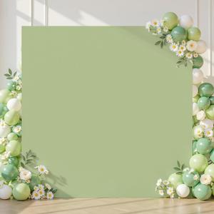 Square Backdrop Arch Cover Sage Green 6.6FT x 6.6FT Square Arch Backdrop Covers Stretchy Spandex Fitted Square Backdrop Cover for Birthday Party Wedding Ceremony Banquet Decoration