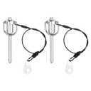 uxcell 2 Pcs Quick Release Pin, 1/4" x 2"(Dia. x L) Push-Button Ball Locking Pin 304 Stainless Steel Ring Handle Locking Pin with Wire for Audio Bimini Top Marine, Silver