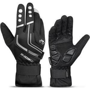 INBIKE Cycling Gloves for Men Winter Windproof Reflective Thermal Gel Pads Touch Screen Bike Gloves for Cold Weather Riding