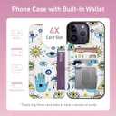 Goodon for iPhone 13 Pro Max Case Wallet - Flip Folio Leather Cover with Trendy Floral Design, 4 Card Slots & Kickstand Function, Protective Phone Case for Women and Girls - Eyes