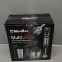 Mueller Multistick 800W 4-in-1 Immersion Blender Handheld, 12 Speed Hand Mixer - Turbo Boost, Heaviest Duty Copper Motor, Titanium Blades Hand Blender, Milk Frother Wand, Whisk, Beaker, Chopper, Grey