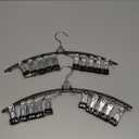 2 Pack Metal Pants Hangers Space Saving with Clips, Legging Organizer for Closet, Black Pants Hanger for Woman, Hanging Closet Storage Organizer Ideal for Leggings Skirt Shorts Jeans (Black)