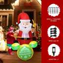6ft Christmas Inflatable Outdoor Decorations, Old Man Playing Drums Inflatable Patio Decorations with LED Lights for Indoor Outdoor Patio Garden Christmas Decorations