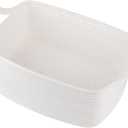 OIAHOMY Woven Basket, Gift Basket Empty with Gift Bags and Ribbons, Rope Baskets for Baby Showers, Storage Baskets with Handles for Nursery, Pet Toy Organizer - White