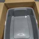 Amazon Basics Large Cat Litter Box with High Sides, Open Top for Easy Access, Includes Scoop with Storage, 19" x 15" x 11.75", Grey/Beige