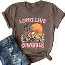 EGELEXY Cowgirl Western Shirts for Women Country Music Outfits Summer Vacation Short Sleeves Tops, Medium