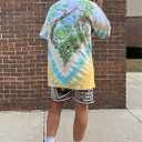 MECH-ENG Men's Paisley Shorts (2 Pieces) Mesh Graphic Bandana Print Boho Summer Beach Lightweight Drawstring Shorts (Navyblue+brown)