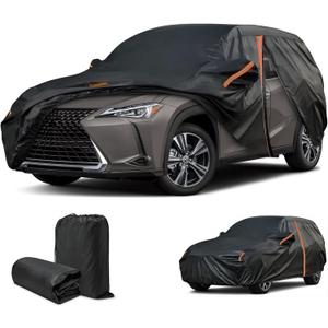 Cover for Lexus UX200 UX250h UX300h, Custom fit UX Cover 2019-2025, SUV Car Cover with Door Zipper/Reflective Strip/Mirror Pockets/Windproof Bands, Full Exterior Covers Sun Dust Hai Protection
