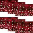 Artoid Mode Red and Black Buffalo Plaid Christmas Placemats for Dining Table, 12 x 18 Inch Seasonal Winter Xmas Snowflakes Holiday Rustic Vintage Thanksgiving Washable Table Mats Set of 6