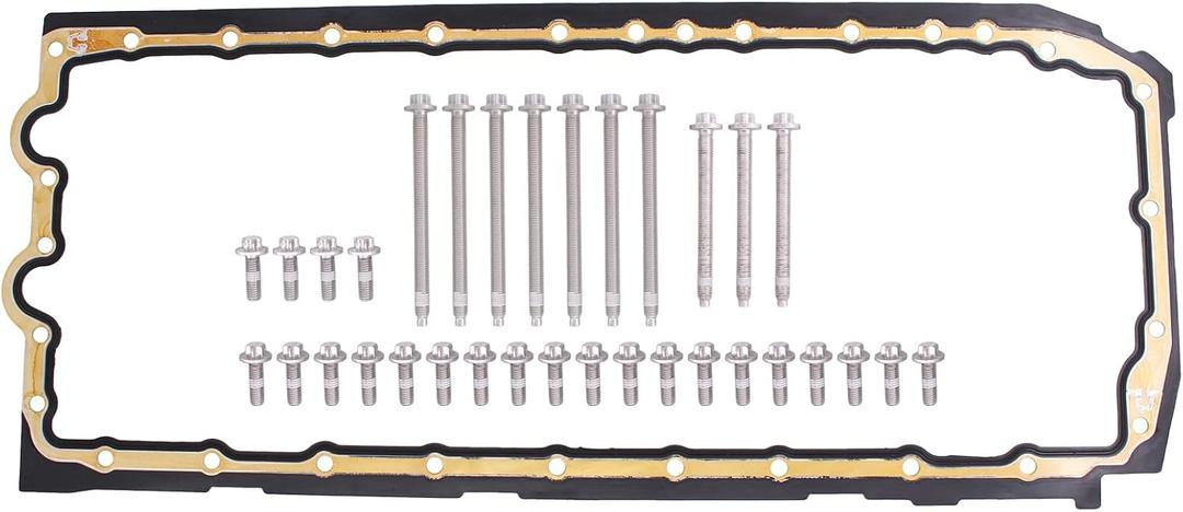 NewYall Engine Oil Pan Gasket with Bolts for BMW 128i 135i 325i 325xi 328i 328xi 330i 335i 525i 525xi 528i 528xi 530i 530xi 535i 535xi X3 X5 X6