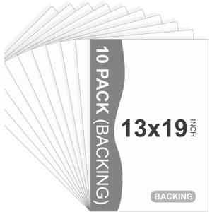 10 Pack Backing Boards, 13x19 Uncut White Mats Matboards, Acid-Free Backerboards for Art Prints, Ideal for Photos, Pictures, Prints, and Frames
