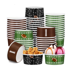 Kochorie 60 Pack Large Football Party Paper Bowls 12oz Football Snack Bowl Paper Ice Cream Cups Disposable Soup Chili Bowl for BBQ Picnic Sport Events Gameday Birthday Tailgate Party Supplies