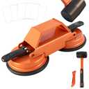 Floor Gap Fixer Tool Heavy Duty 45Striking Surface Floor Gap Repair Tool Made of Iron & Enhanced Suction Cup with Slot Cutter, Hammer and 5pcs Sticky Pads for Fixer Laminate/Vinyl Flooring Tools