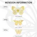 5 x 3D Gold Butterflies Wall Stickers - 24pcs, Butterfly Decor for Parties & Birthdays (Style Two)