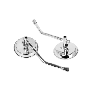 Motorcycle Rearview Side Mirror With 10mm Screws Universal Round Retro Modified Motorbike Rearview Mirrors(Silver)