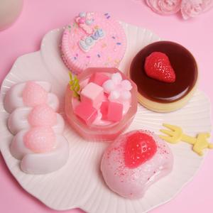 5 Pcs Handmade Taba Squishies Toy, Ultra-Realistic Dessert Cookie Look Sticky Squishy Toys for Stress Relief Squishies Fidget Toys for Party Favors OPP Packaging