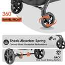 Foldable Pet Stroller Small Dogs Cats Up to 70 lb All-Terrain, Black