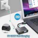 4 x USB C to VGA Multi Adapter, 4-in-1 USB C to HDMI VGA Converter for Dual Monitors with PD Charging and USB 3.0 Port, 1080P Display Adapter Compatible with MacBook Pro, Surface, Dell XPS, HP, and More