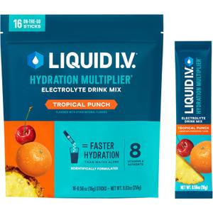 Liquid I.V. Hydration Multiplier - Tropical Punch | Electrolyte Powder Drink Mix | 1 Pack (16 Servings), Best By: 13 JUN 2025