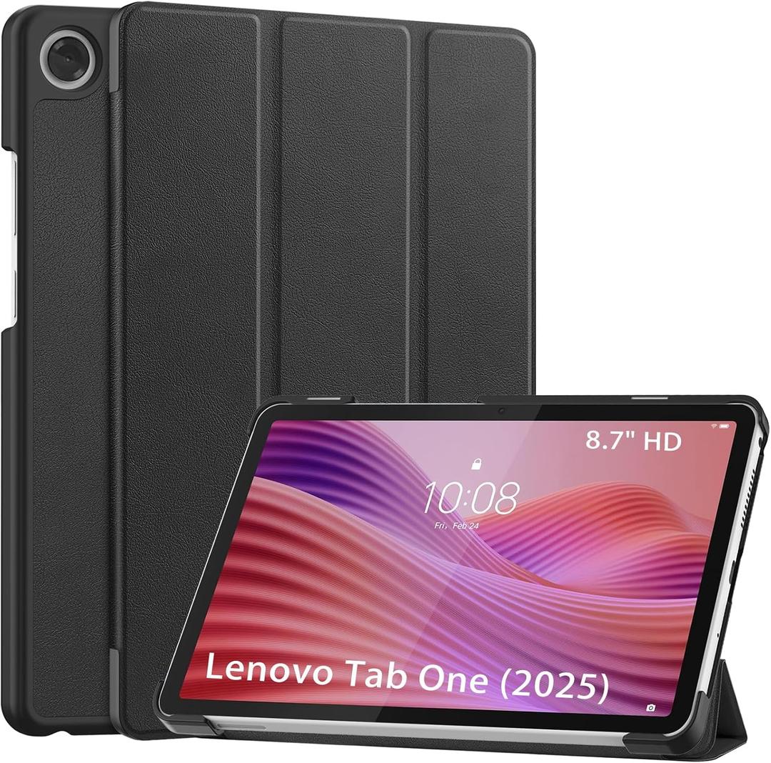 ProCase for Lenovo Tab One/K9 8.7 Inch 2025 Case, Slim Light Cover Trifold Stand Hard Shell Folio Smart Protective Case for Lenovo Tab One/K9 8.7'' TB305XU/TB305FU with Auto Sleep/Wake Black