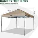 10x10 Canopy Replacement Top with Air Vent Silver Coated for Straight Leg Canopy Frame, (Khaki)