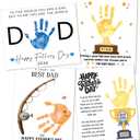 2 x Fathers Day Crafts from Kids - Custom Handprint Set 4, Personalized Best Dad Ever Handprint Kit Family Handprint Craft Keepsake Personalized Fathers Day Dad Gifts from Kids Daughter Son for New Dad