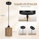 BoostArea 2 Pack Rattan Pendant Lights Kitchen Island, Farmhouse Chandelier with Handwoven Wicker Shade, Adjustable Height Boho Hanging Light for Kitchen Island/Dining Room/Bedroom/Hallway, No Bulb