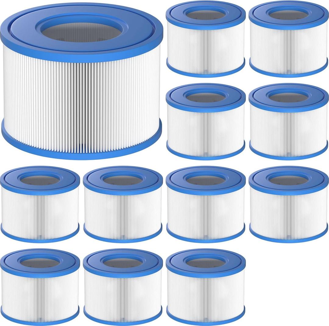 12 Pack Type S1 Spa Filters for All Intex PureSpa 28429E, 28403E, 28407E, 28443E, 28453E, 28421E, 28423E, 28413E, and 28453E, 11692, SB-h10, JPC01 Swimming Pool Pump