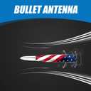 1 PC Car Antenna, 0.78" x 5.51" Patriotic Elements American Flag Design Anti-theft Vehicle Signal Bullet Antenna, Personalized Decoration Signal Booster for Chevrolet Ford Dodge Ram (Silver)