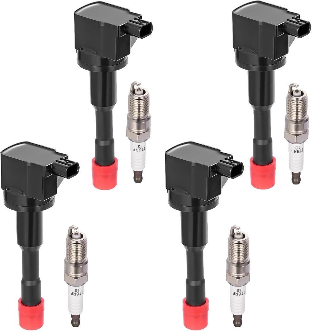 BDFHYK 4 Ignition Coil Pack UF374 and 4 Iridium Spark Plug 5325 Compatible with Honda 2003-2005 Civic, 2006-2011 Civic 1.3L l4 Coil for 5C1729 E1051