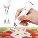 Electric Diamond Painting Pen, Cordless Diamond Art Vacuum Pen with Round and Square Nozzles, 3-Speed Adjustable, Rechargeable, Wax-Free, DIY Diamond Art Accessories for Adults & Kids Crafts Lovers